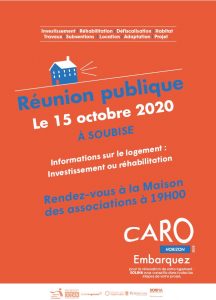 Affiche de la réunion publique investissement locatif à Soubise le 15 octobre 2020